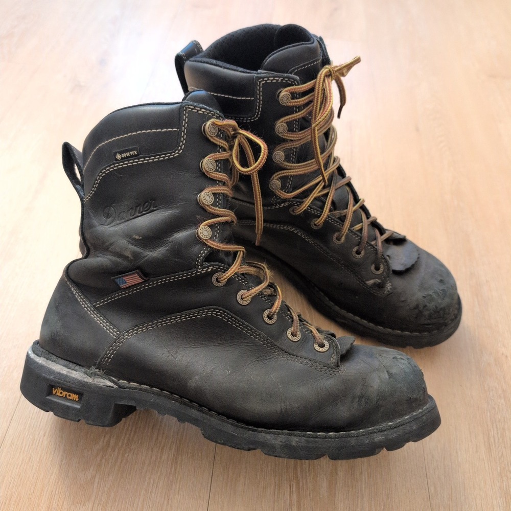Danner Quarry USA Mens 11 D 17311 Black Leather Gore-Tex Alloy Toe Work Boots